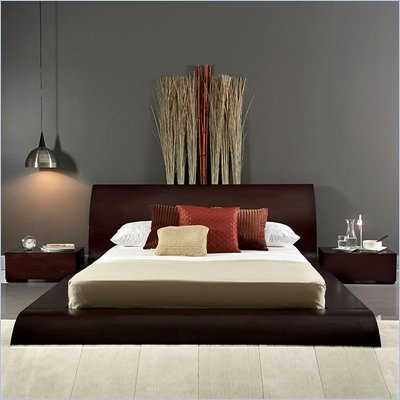 Modloft Waverly Modern Platform Bed in Wenge Satin Finish