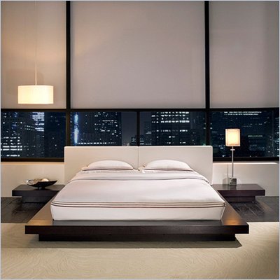 Modloft Worth Modern Wood Platform Bed 4 Piece Bedroom Set in Wenge