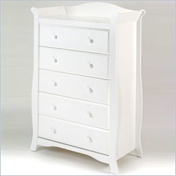 Stork Craft Aspen 5 Drawer Chest in White Finish