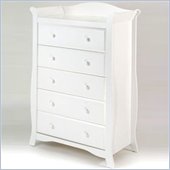 Stork Craft Aspen 5 Drawer Chest in White Finish
