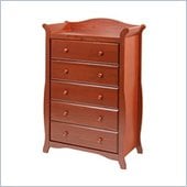 Stork Craft Aspen 5 Drawer Chest in Cognac Brown Finish