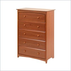 Stork Craft Beatrice 5 Drawer Chest in Cognac Brown Finish Best Price