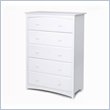 ADD TO YOUR SET: Stork Craft Beatrice 5 Drawer Chest in White Finish