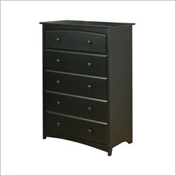 Stork Craft Beatrice 5 Drawer Chest in Black Finish