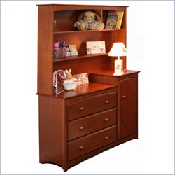 Stork Craft Beatrice Combo Tower & Hutch in Cognac Brown