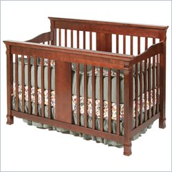 Stork Craft Ariel Stages 2-in-1 Convertible Wood Crib in Cherry