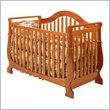 Stork Craft Meaghan Stages 2-in-1 Convertible Sleigh Wood Crib in Cognac Brown