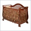 Stork Craft Meaghan Stages 2-in-1 Convertible Sleigh Wood Crib in Cherry