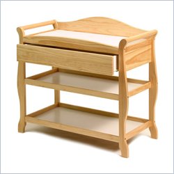 Stork Craft Aspen Sleigh Changing Table with Drawer in Natural Best Price