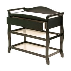 Stork Craft Aspen Sleigh Changing Table with Drawer in Black Best Price