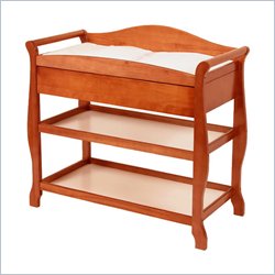 Stork Craft Aspen Sleigh Changing Table with Drawer in Cognac Brown Best Price