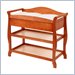 Stork Craft Aspen Sleigh Changing Table with Drawer in Cognac Brown