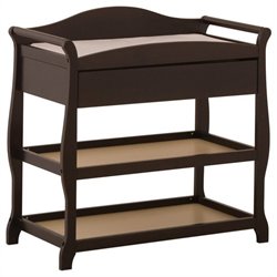 Stork Craft Aspen Sleigh Changing Table with Drawer in Espresso Best Price