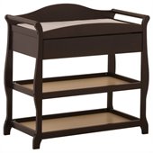 Stork Craft Aspen Sleigh Changing Table with Drawer in Espresso