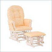 Stork Craft White Hoop Glider & Ottoman