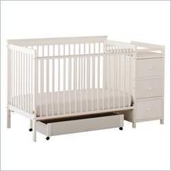 Stork Craft Madison Stages Convertible Wood Crib with Trundle in White