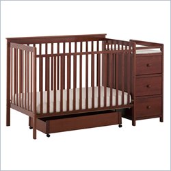 Stork Craft Madison Stages Convertible Wood Crib with Trundle in Cognac