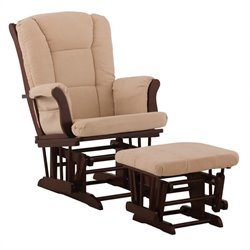 Stork Craft Tuscany Cherry & Beige Glider & Ottoman