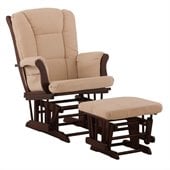 Stork Craft Tuscany Cherry & Beige Glider & Ottoman