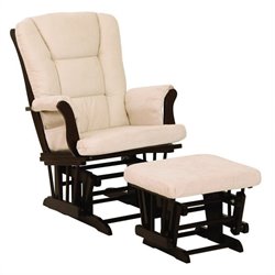 Stork Craft Tuscany Espresso & Beige Glider & Ottoman