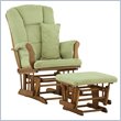 ADD TO YOUR SET: Stork Craft Tuscany Glider and Ottoman with Free Lumbar Pillow in Cognac with Sage cushions