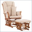 ADD TO YOUR SET: Stork Craft Tuscany Glider and Ottoman with Free Lumbar Pillow in Oak with Beige cushions