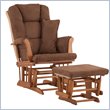 ADD TO YOUR SET: Stork Craft Tuscany Glider and Ottoman with Free Lumbar Pillow in Oak with Chocolate cushions