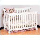 Stork Craft Carrara 4-in-1 Fixed Side Convertible Crib in White