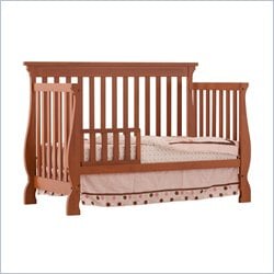 Stork Craft Carrara 4-in-1 Fixed Side Convertible Crib in Oak