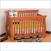 Stork Craft Carrara 4-in-1 Fixed Side Convertible Crib in Oak