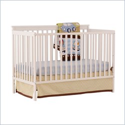Stork Craft Milan 2-in-1 Fixed Side Convertible Crib in White Best Price