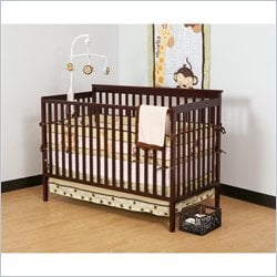Stork Craft Milan 2-in-1 Fixed Side Convertible Crib in Cherry Best Price
