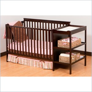  Stork Craft Milan 2-in 1 Crib and Changer in Espresso 