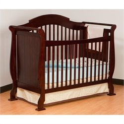 Stork Craft Valentia 4-in-1 Fixed Side Convertible Crib in Cherry Best Price