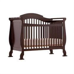 Stork Craft Valentia 4-in-1 Fixed Side Convertible Crib in Espresso Best Price