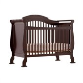 Stork Craft Valentia 4-in-1 Fixed Side Convertible Crib in Espresso