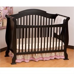 Stork Craft Valentia 4-in-1 Fixed Side Convertible Crib in Black Best Price