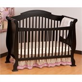 Stork Craft Valentia 4-in-1 Fixed Side Convertible Crib in Black