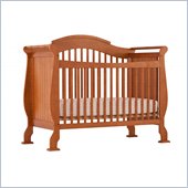 Stork Craft Valentia 4-in-1 Fixed Side Convertible Crib in Oak