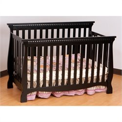 Stork Craft Venetian 4-in-1 Fixed Side Convertible Crib in Black Best Price