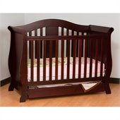 Stork Craft Vittoria 3-in-1 Fixed Side Convertible Crib in Cherry