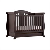 Stork Craft Vittoria 3-in-1 Fixed Side Convertible Crib in Espresso