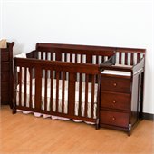 Stork Craft 4-in1 Portofino Crib & Changer Combo in Cherry