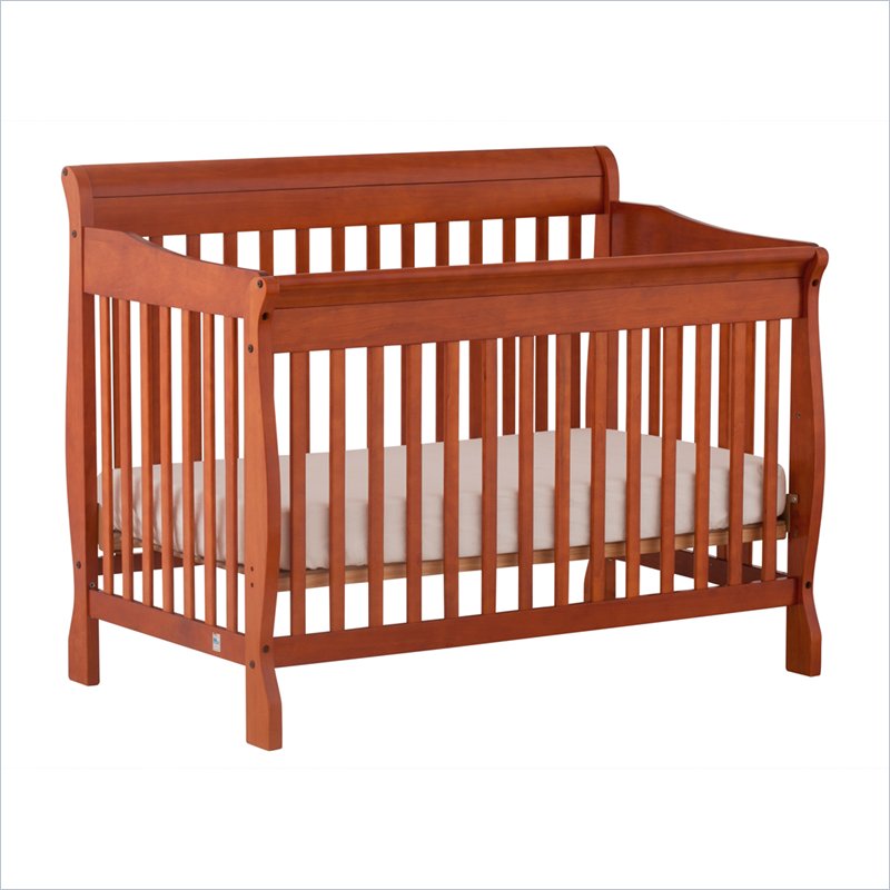 Stork Craft Modena 4-in-1 Fixed Side Convertible Baby Crib Cognac