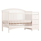 Stork Craft Bradford 4 in 1 Fixed Side Convertible White Crib Changer