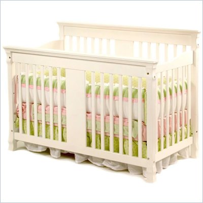 Stork Craft Ariel Stages 2-in-1 Convertible Wood Crib in White