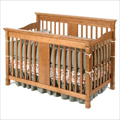 Stork Craft Ariel Stages 2-in-1 Convertible Wood Crib in Oak