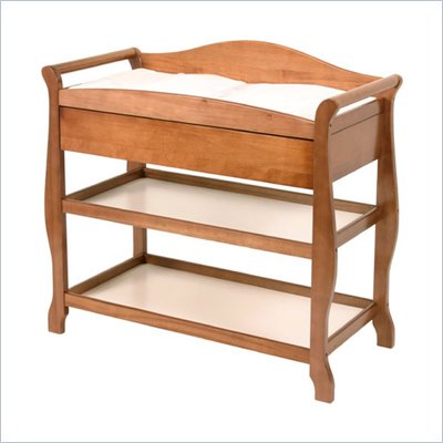 Stork Craft Aspen Sleigh Changing Table with Drawer in Oak