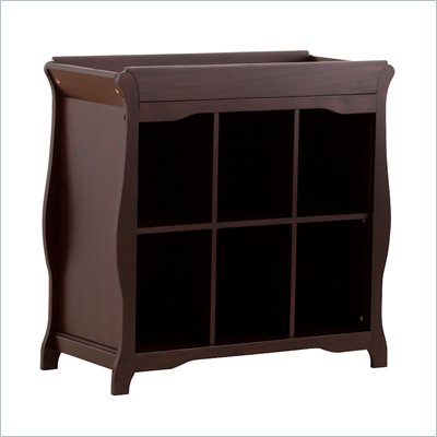 Stork Craft Aspen 6 Cube Organizer/Change Table in Espresso