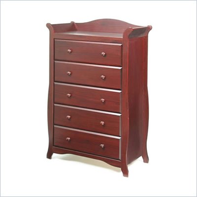 Stork Craft Aspen 5 Drawer Chest in Cherry Finish